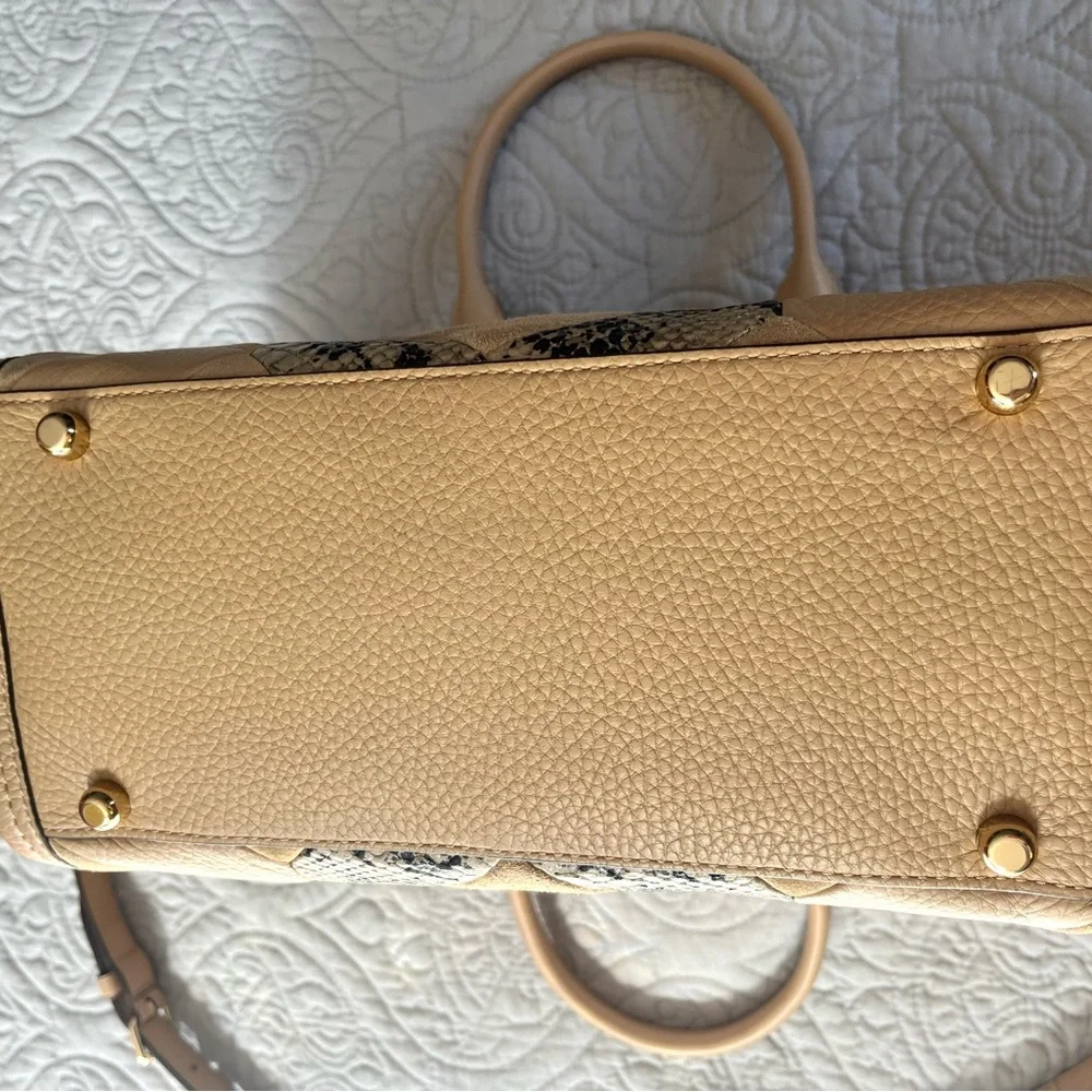 Coach Swagger Exotic Embossed Patchwork Leather/Suede Beechwood Satchel Bag- GUC - Picture 16 of 16